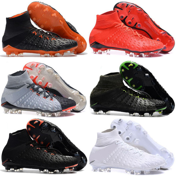 2018 mens soccer cleats Hypervenom Phantom III EA Sports FG soccer shoes soft ground football boots cheap Rising Fast Pack neymar boots new