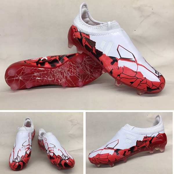 17+ Purespeed Confed Cup FG football cleats white black red soccer shoes outdoor Football boots shoes sale size 39-45