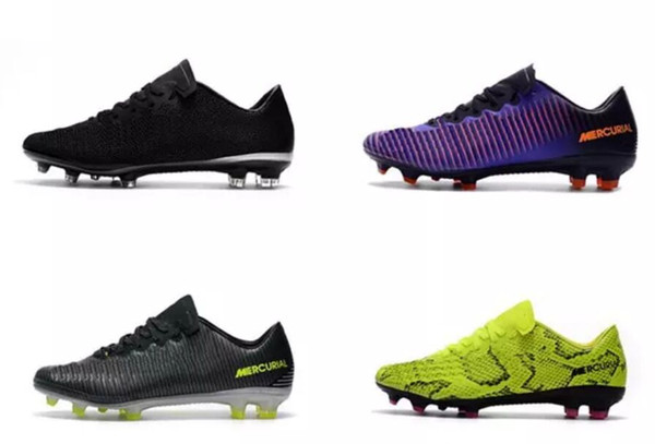 ACC CR7 Soccer Cleats Mercurial XI FG Top Leather Football Boots Low Mercurial Soccer Shoes Neymar High Quality Superfly Shoes