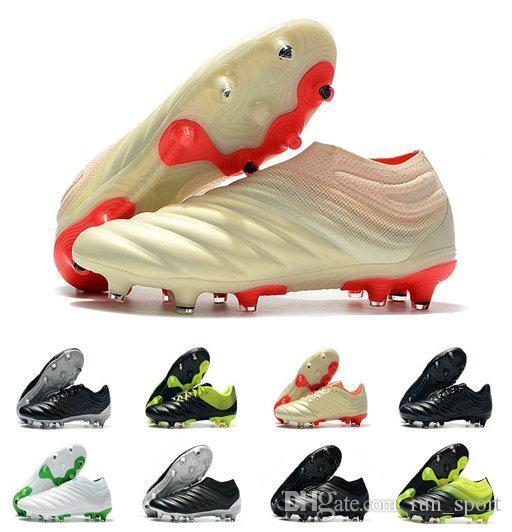 With Bag/Box Mens Copa 19+ FG Soccer Shoes for Men's Cleats Football Boots Male Slip on Chaussures Men Outdoor Shoe Boys Teenage