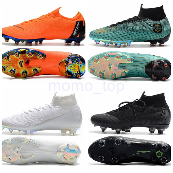 Kids football boots mercurial superfly VI 360 Elite FG High Low Mens soccer cleats Youth Ronaldo CR7 soccer shoes cleats Men Football Shoes