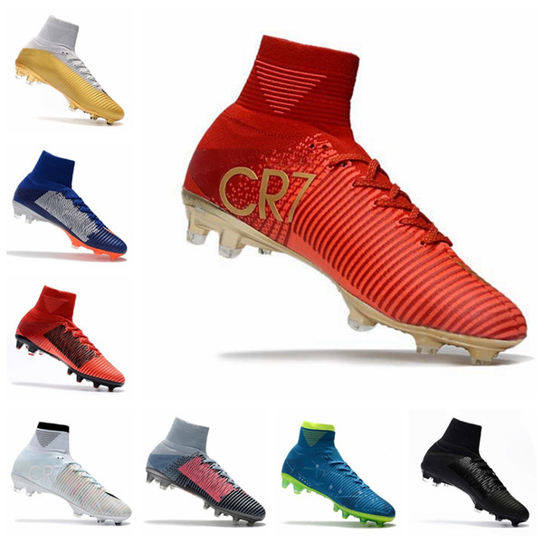 2018 Men/Kids/Women Mercurial Superfly CR7 V FG AG Football Boots Cristiano Ronaldo High Tops Neymar JR ACC Soccer Shoes Soccer Cleats