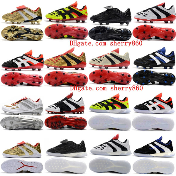 2018 mens soccer cleats Predator Accelerator Electricity FG AG leather soccer shoes PREDATOR ACCELERATOR TR Crampons de football boots Cheap