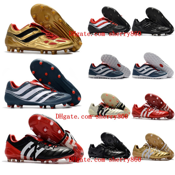 2018 mens soccer cleats Predator Precision TF IC turf football boots Predator Mania Champagne FG indoor soccer shoes high quality cheap Hot