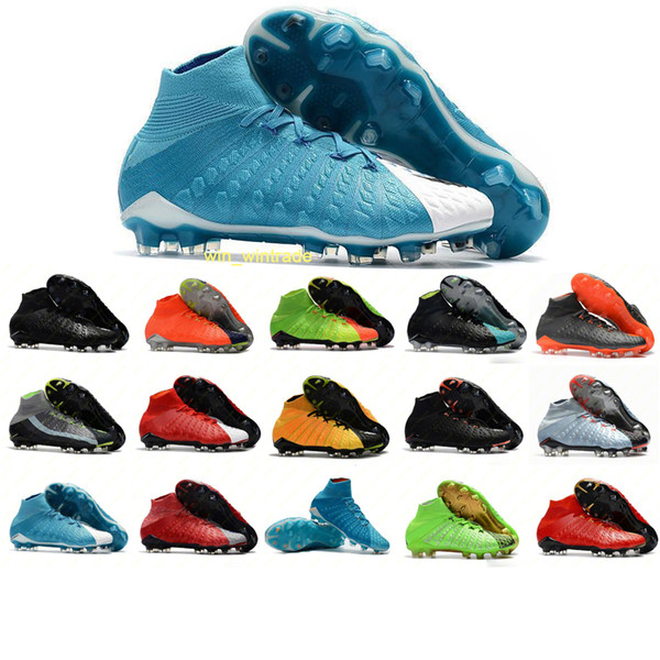 Mens soccer cleats Hypervenom Phantom III EA Sports FG soccer shoes soft ground football boots cheap Rising Fast Pack neymar boots 39-45