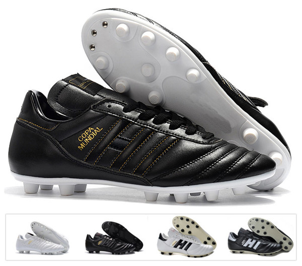 Hot Classics Mens Copa Mundial Leather FG Soccer Shoes Discount Cleats World Cup Football Boots Black White botines futbol Size 39-45