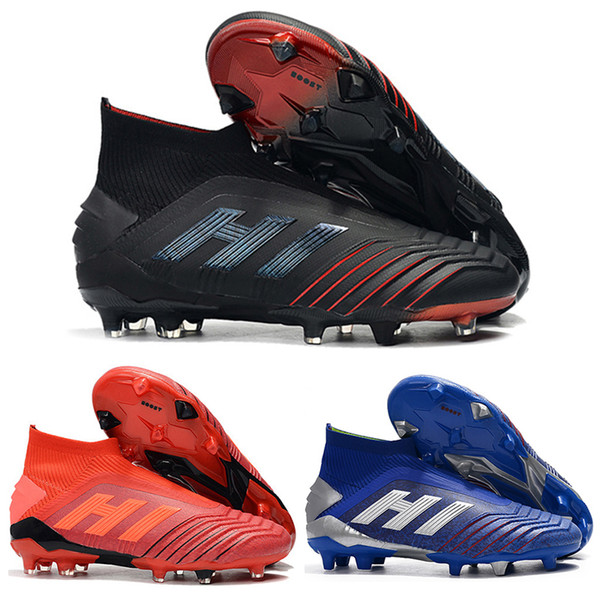 New Mens High Ankle Football Boots Archetic Predator 19+ Firm Ground ZIDANE BECKHAM Soccer Cleats Predator 19 FG Outdoor Soccer Shoes