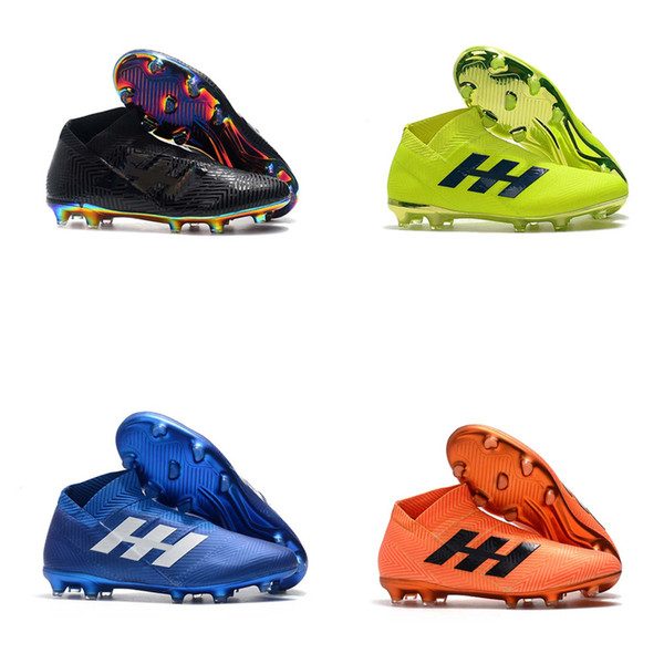 Most popular New (No Shoelaces) High Help Football Boots Nemeziz 18+ FG Soccer Shoes Soccer Cleats