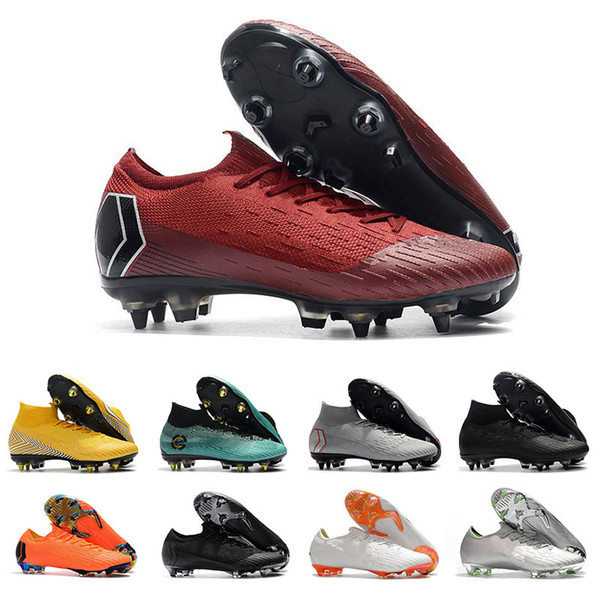 2018 Mens Mercurial Superfly VI 360 Elite High Ankle Soccer Cleats Ronaldo FG CR Low Soccer Shoes Women Chaussures Football Shoes Size 39-46