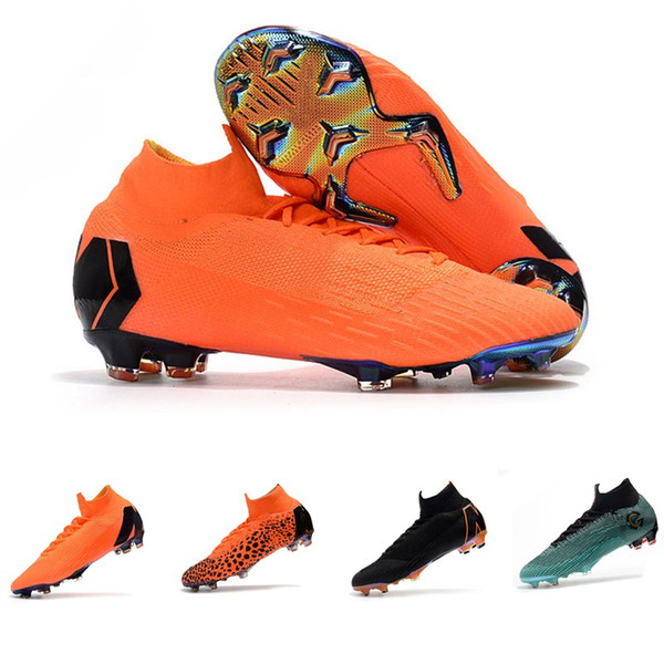 Hot Kids Mercurial Superfly SuperflyX KJ VI 360 Elite Ronaldo CR7 FG Mens Womens Boys Soccer Shoes Cristiano Football Boots Cleats