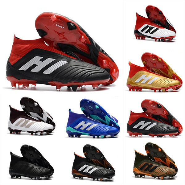 2018 Predator 18 FG Men Soccer Cleats Chaussures De Football Boots Mens High Top Cristiano Ronaldo Soccer Shoes Neymar Football Shoes