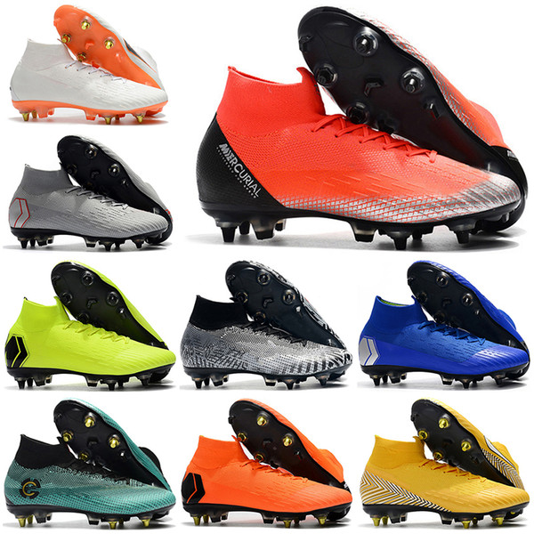 New Mens High Ankle Football Boots Always Forward CR7 Superfly VI 360 Elite SG AC Soccer Shoes Superfly Neymar ACC Soccer Cleats