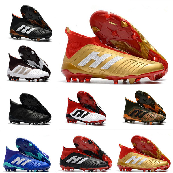 Cheap New Hot Predator 18+ 18.1 FG Soccer Cleats Chaussures De Football Boots Mens High Top Soccer Shoes Predator 18 Comfortable Sneakers