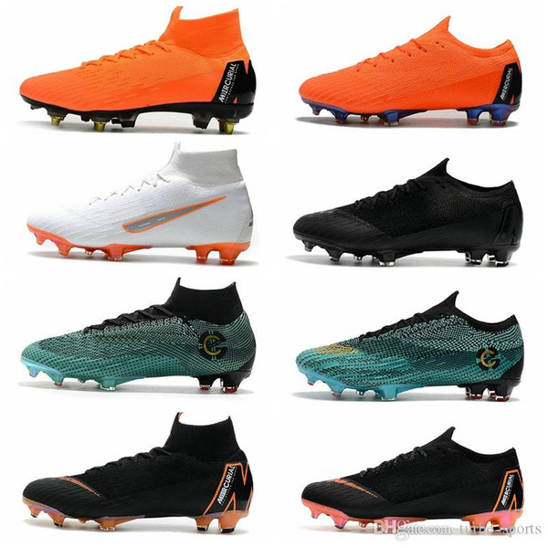 Mercurial Superfly VI 360 Elite FG Kids Mens Soccer shoes CR7 chaussures zapatos Crampons de football Ronaldo fútbol boots Cleats Eur 35-45