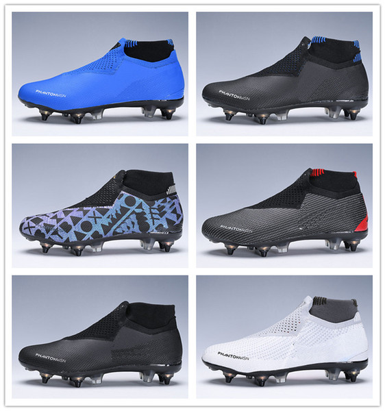 2019 Fashion EA Sports Phantom Vision SG Men's Soccer Shoes Cheapest Cristiano Ronaldo Soccer Cleats World Cup Neymar Football Boots