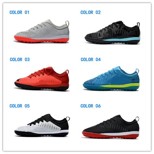 2018 Mens Low Heel Football Boots Mercurial Finale II TF Neymar JR Soccer Shoes ACC Mens Cristiano IC Indoor Soccer Cleats Football Boots