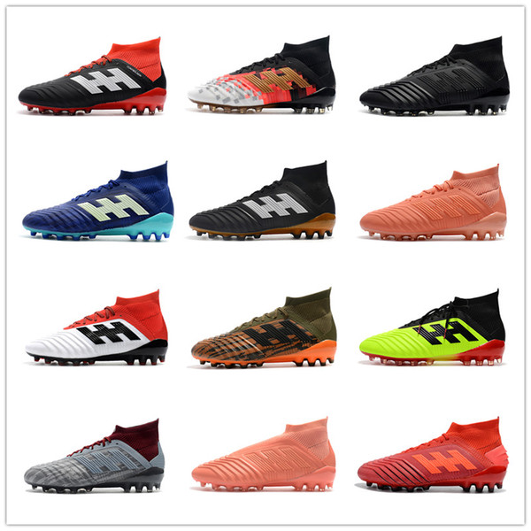 2019 New Predator 18 AG Men's Soccer Shoes Cheapest Cristiano Ronaldo Soccer Cleats World Cup Paul Pogba Football shoes