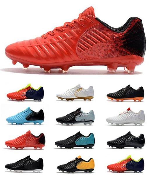 Mens 2018 White Neymar Soccer Cleats Tiempo Legend VII FG Outdoor Soccer Shoes Low Tiempo Ligera IV IC TF Turf Mens Ronaldo Football Shoes