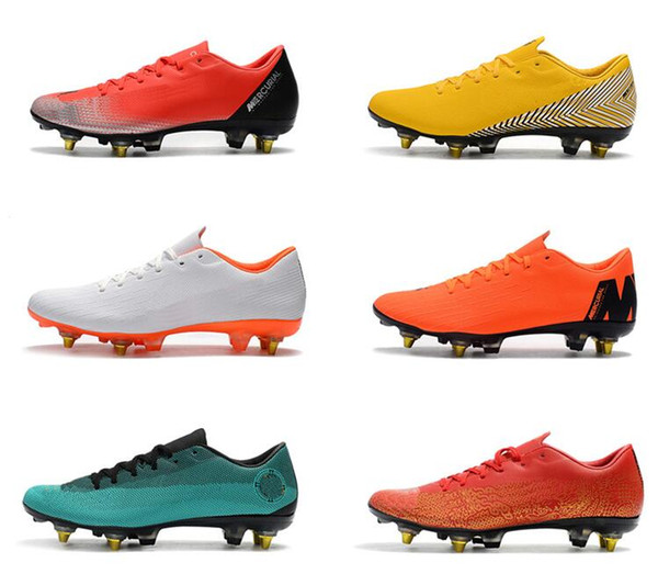 2019 Cheapest New Mercurial Vapors XII PRO SG Men's Soccer Shoes Cristiano Ronaldo Soccer Cleats World Cup Neymar Football Boots