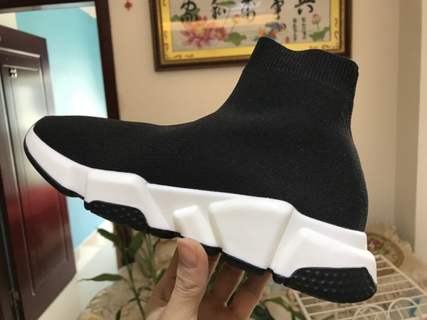 2019 Designer Shoes Speed Trainer Oreo Triple Black Green Flat Luxury Fashion Socks Boot Designer Men Women Sneakers Without Box Size36-46