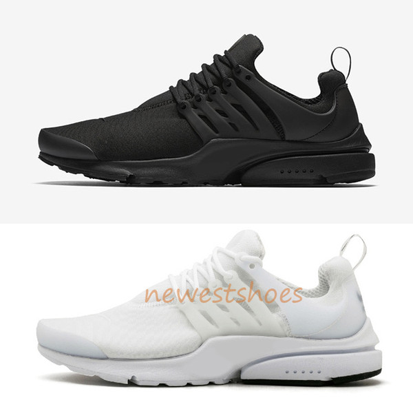 2019 Running Shoes Presto BR QS Womens Mens Essential Triple White Black Breathe Prestos Trainers Trainning Walking Sneakers Size us 5.5-12