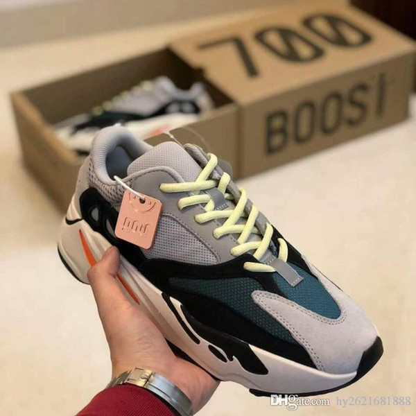 Static 700 V2 Wave Runner Mauve Inertia Running Shoes Men Women Solid Grey B75571 Sports Designer Athletics Sneakers US 5-11 With Box