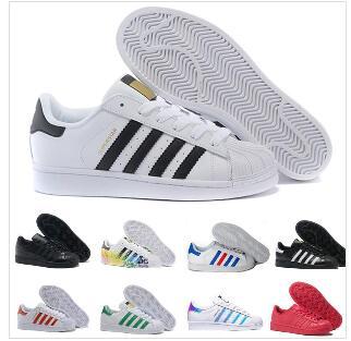 2019 Super Star White Hologram Iridescent Junior Superstars 80s Pride Womens Mens Trainers Superstar Casual Shoes Size 36-44 A061