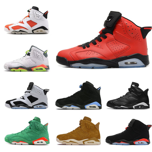 High Quality 6s 6 Basketball Shoes Mens Carmine Green Suede Gatorade UNC Infrared Sport Blue 2019 Designer 6s Athletics Sneakers US 8-13