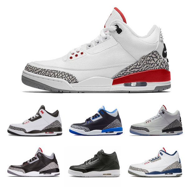 Black white Cement three Sports Basketball Shoes tinker Sneakers mens sport blue wolf grey hurricane red New 2019 trainers Michael Sports