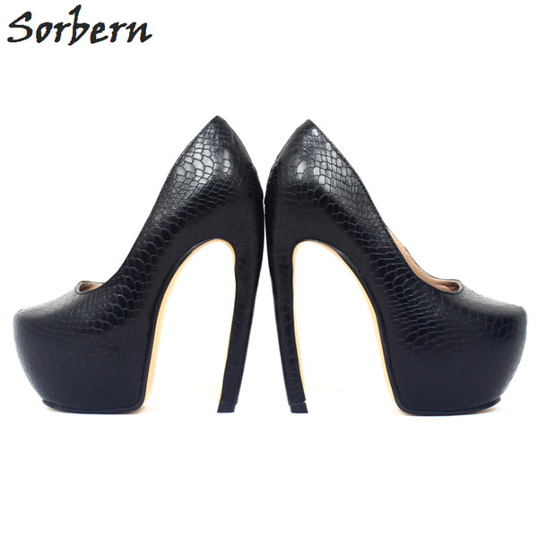 Sorbern Strange Heel Pumps Women Shoes Slip On Ultra Curves Heels Platform Heels Large Sizes Designer Heels Sm Fetish Shoe