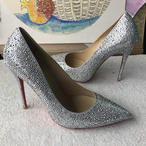 Elegant Sequined Design High Heels Lady Dress Shoes Women Heels Pumps Festival Party Wedding Shoes Heels Business Stiletto Formal Pumps