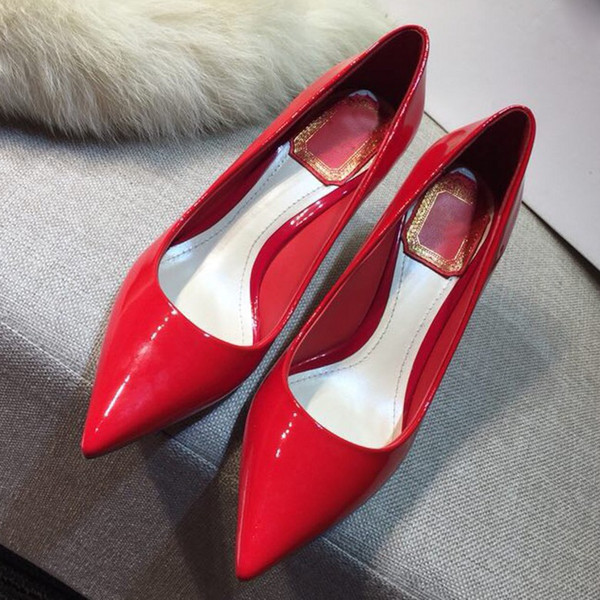 Women Sexy Bride Pointed Toe High Heels Shoes Nude Black Red Women's Pumps Wholesale Shoes size35-40