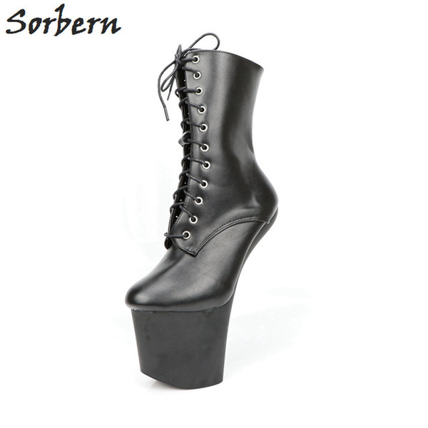 Sorbern 20Cm Hoof Heelless Ankle Boots For Women Platform Shoes Cosplay Unisex Dragqueen Booty Extreme High Heels Vamp Cos Shoes Designer