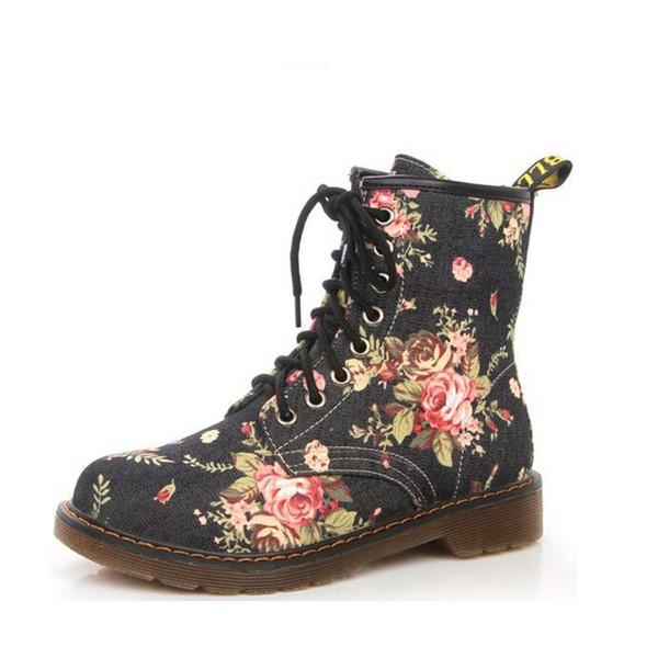 Shoes Women boots, Fashionable Floral Shoes, Motorcycle Lace-Up Oxfords, Women Flat Booties, Casual Demi-season Shoes . XZ-017