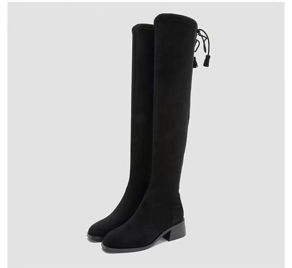 chamois LOWLAND BOOT winter SW5050 over-knee boots in winter boots with thick heels and thin classic elastic boots Back rope