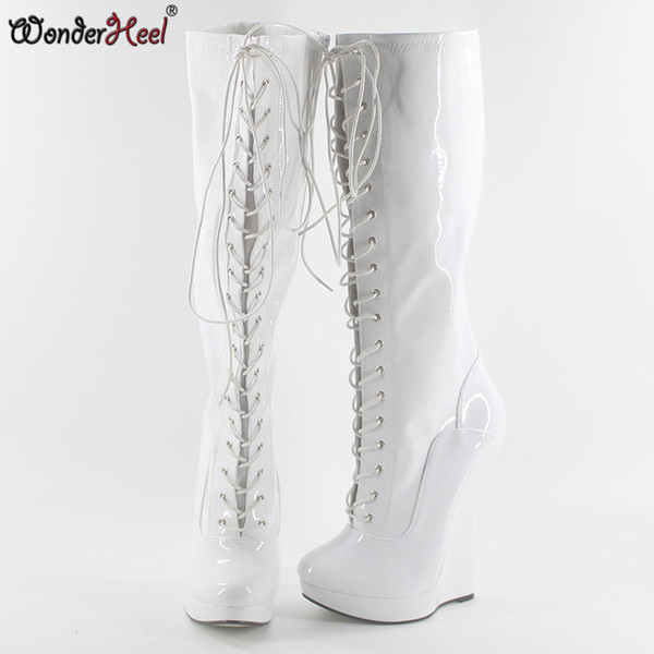 Wonderheel hot patent white extreme high heel 7