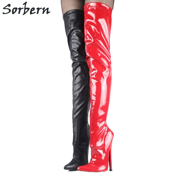 Sorbern Women Boots Plus Size 18CM High Heels Unisex Gay Dance Boots Over The Knee Length Custom Made Color Shoes Boot