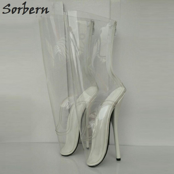 Sorbern Women Ballet Thin Heel Boots PVC 18CM Party Shoes Plus Size Gay Party Dance Boots Designer Brand Ankle Boots For Women Shoes