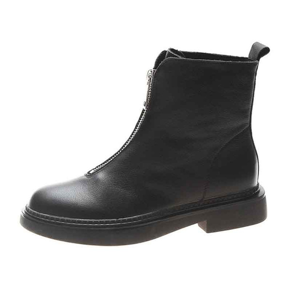 Plus cotton short leather boots women version of the winter side zipper boots with a thick boots female . DFO026