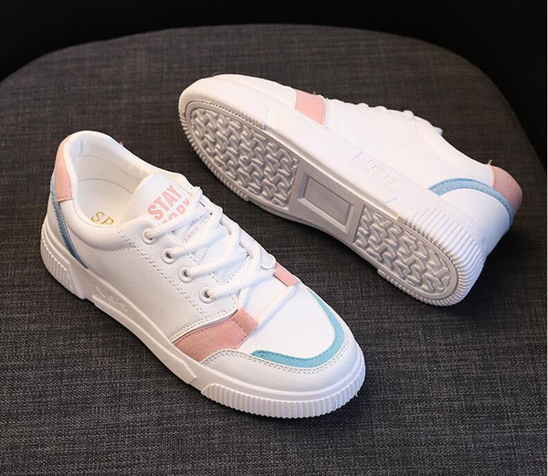 2019 Fashion casual Leather Women shoes Ventilation Sports runing flat shoes Non-slip Four Seasons Shoes for Business Work Young students R9