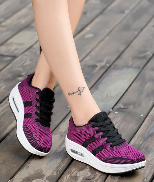 2019 Summer New Mesh Thick-Soled Dance Breathable Women Casual Shoes