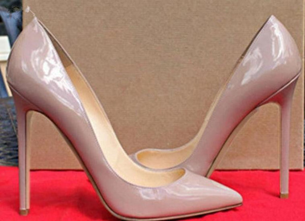 2017 style high quality women high heels shoes rivets purple patent heels lady wedding shoes Red shoes high heels shoes+box