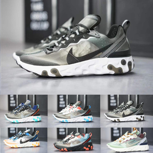 New Design 2019 Epic React Element 87 men Shoes Hot Sell Mens Women White Black NEPTUNE GREEN Blue Trainer Breathable Sports Sneakers