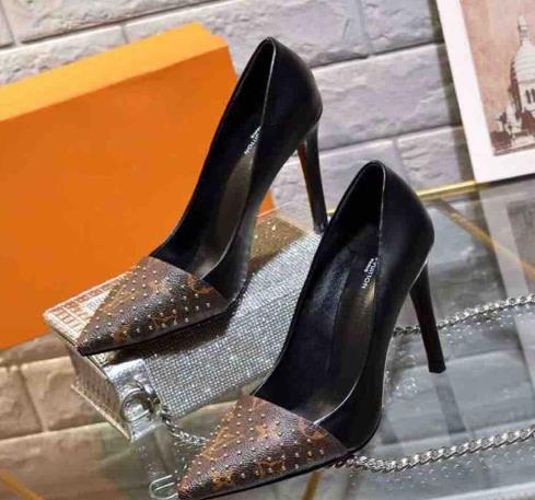 Woman Real Leather High Heel Shoes Brand Pointed Toes Women Pumps Fashion High Heels Shoes Wedding Banquet Party shoes With Box by shoe04 01