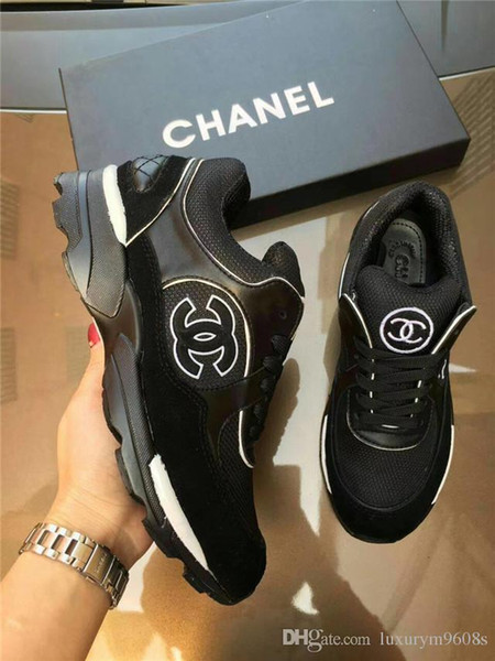 NEW leather casual shoes Women Designer sneakers men shoes genuine leather fashion Mixed color original box