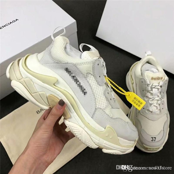 New Rare NO.1Balenciaga Triple S Scarpe Uomo Donna Unisex dal Trainer Sneaker With Box