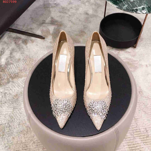 new Famous brand designer high-heel dress shoes for women The high quality nail beads women high heels shoes