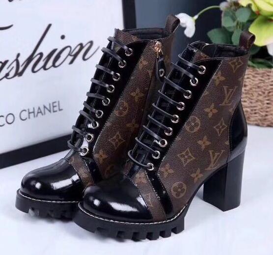 hot Luxury Shoes New Genuine Leather Round Toe Women Boots Gladiator Lace Up Thick Heel Ankle Boots Shoes Women 35-40 high heel flock boots