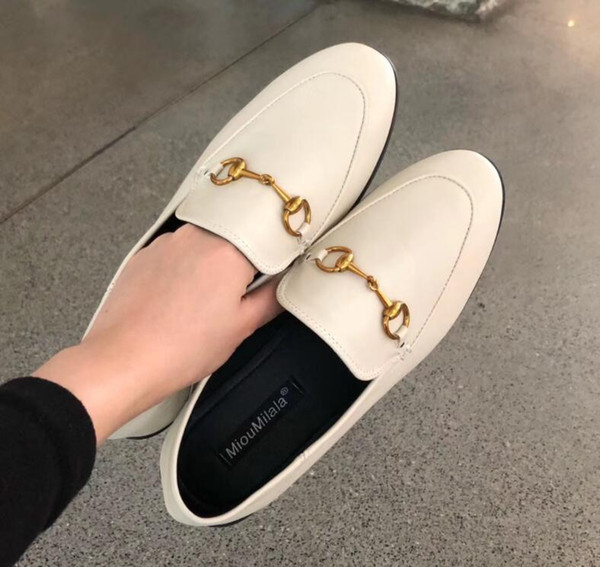 2019 New Summer Women Baotou Slippers Horsebit Flat Sandals Fashion heelless 329