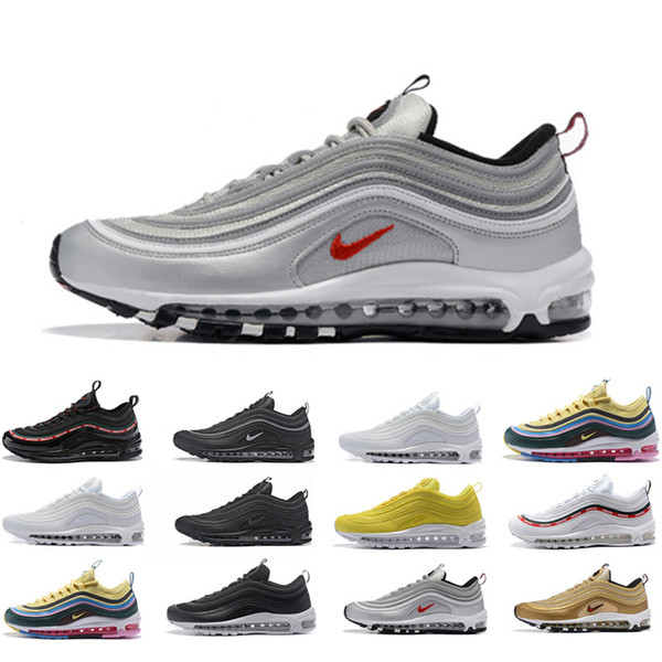 97 97s Men Running Shoes Balck Metallic Gold South Beach PRM Yellow Triple White 97s Designer Women Sports Sneakers US 5.5-11